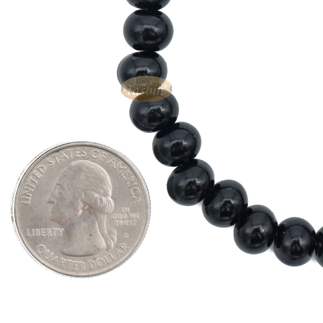 Large 12×9.5mm Black Monomer Tasbih Prayer 99-Beads Chain Tassel