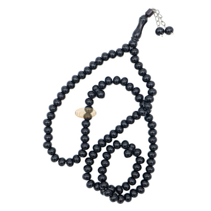 Tasbih Muslim Monomer Hitam Besar 12x9,5 mm Rantai Rumbai 99 Butir