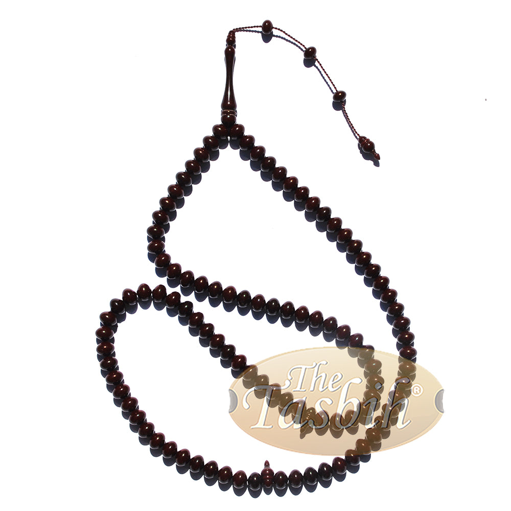 Tasbih Mendatar Mendatar Gelap Maroon Monomer Gaya Turki yang Elegan