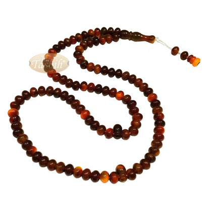 Small Marble Maroon Yellow Plastic Tasbih 6X5mm Zikr Prayer Beads