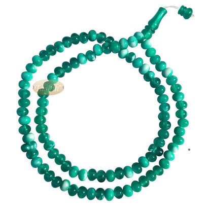Muslim Prayer Beads – Marble Green 7×9 mm Oval Plastic Beads 99 count Dhikr Tasbih Sibha