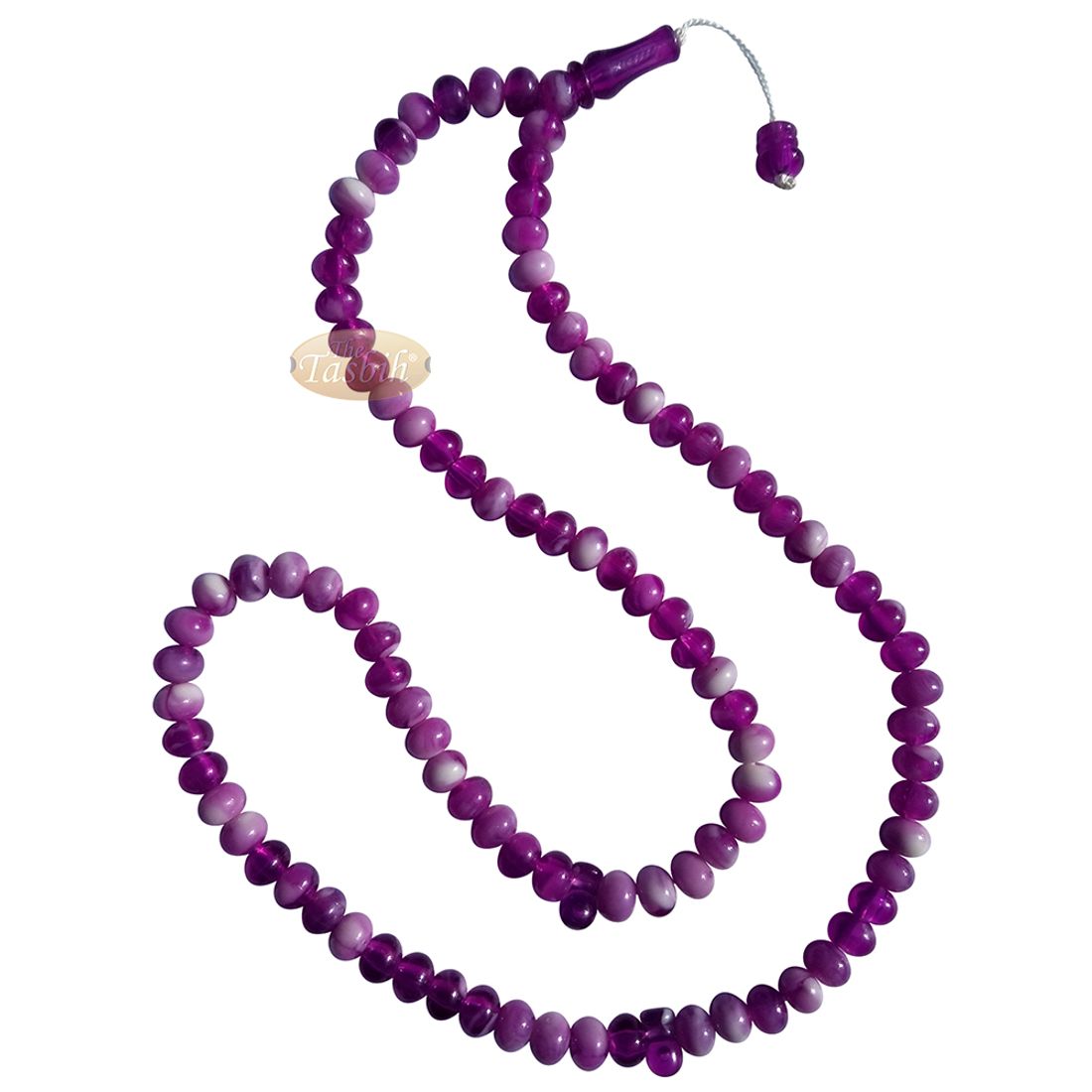 Muslim Prayer Beads – Marble Purple 7x9mm Oval Plastic Beads 99ct Dhikr Tasbih Sibha