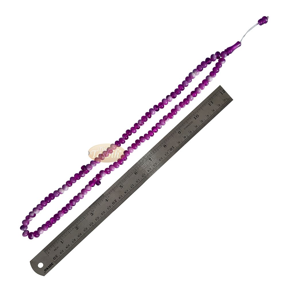 Muslim Prayer Beads – Marble Purple 7×9 mm Oval Plastic Beads 99 count Dhikr Tasbih Sibha