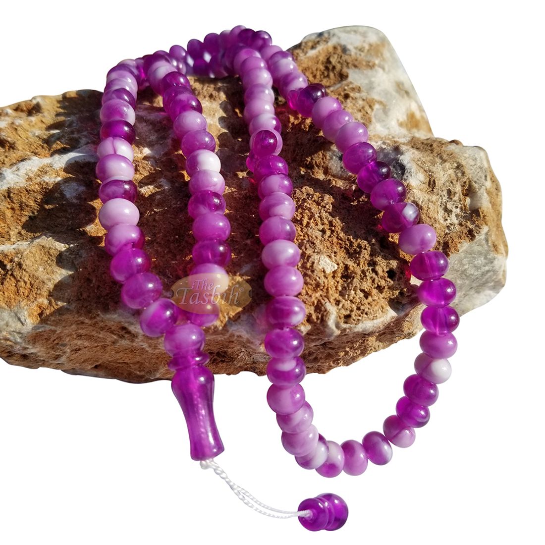 Muslim Prayer Beads – Marble Purple 7x9mm Oval Plastic Beads 99ct Dhikr Tasbih Sibha