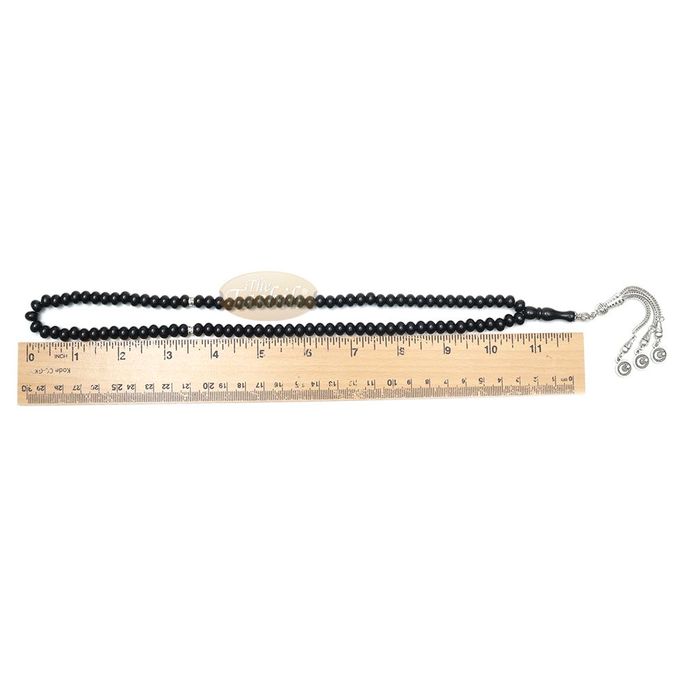 Black Plastic Oval greek Divider 99 Beads 7×5 mm Crescent Moon Tassels