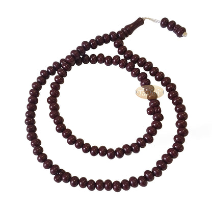 Islamic Subha Beads, Medium-Size Maroon Hard Monomer 7X8-mm Simple 26-Inch Muslim 99-Bd Tasbeeh Sibha Misbaha Dhikr And Prayer Necklace