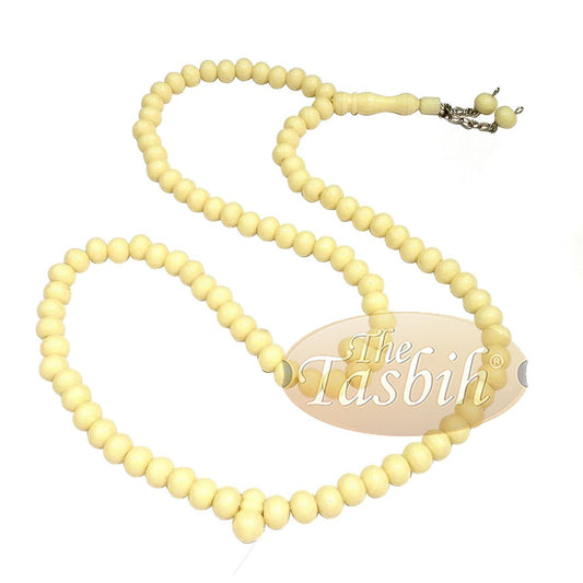 Cream Med-size 7x8mm-bead Monomer Islamic Prayer Bead Tasbih 2-chain