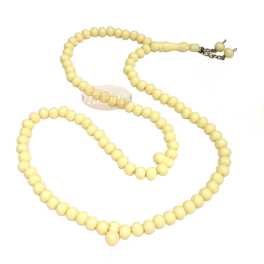 Tasbih Tasbih Islam Monomer Ukuran Sedang 7x8 mm Warna Krem Rantai 2
