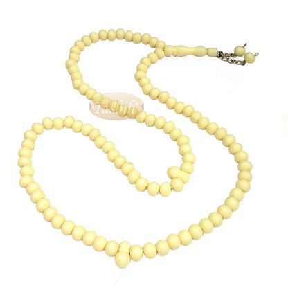 Tasbih Tasbih Islam Monomer Ukuran Sedang 7x8 mm Warna Krem Rantai 2