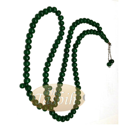 Dark Green Med-Size 7×8 mm-Bead Monomer Prayer Bead Tasbih 2-Chain