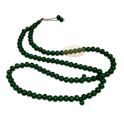 Tasbih Monomer Ukuran Sedang Hijau Tua 7x8 mm Rantai 2