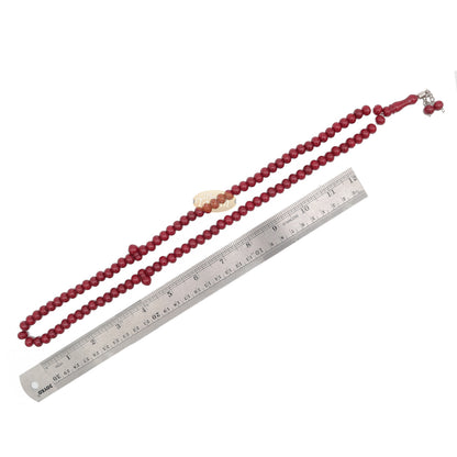 Tasbih Tasbih Islam Monomer Ukuran Sedang Maroon 7x8 mm Rantai 2