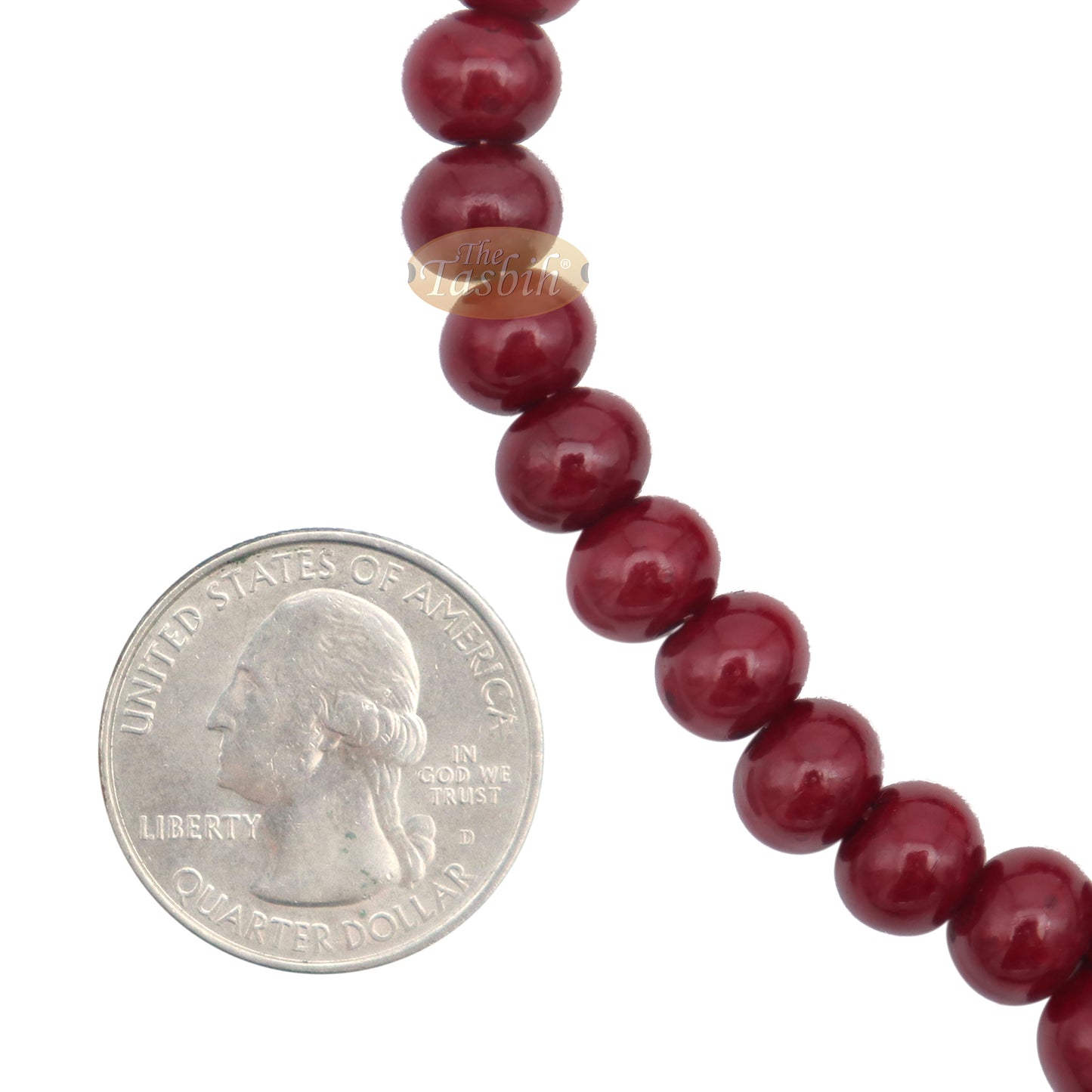 Tasbih Tasbih Islam Monomer Ukuran Sedang Maroon 7x8 mm Rantai 2