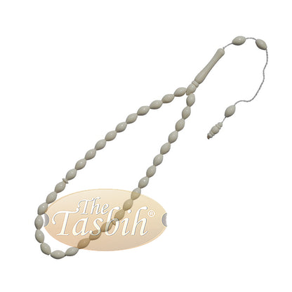 Tasbih Tulang Unta Kecil Bentuk Oval Meruncing 33 Butir 7,5x10 mm