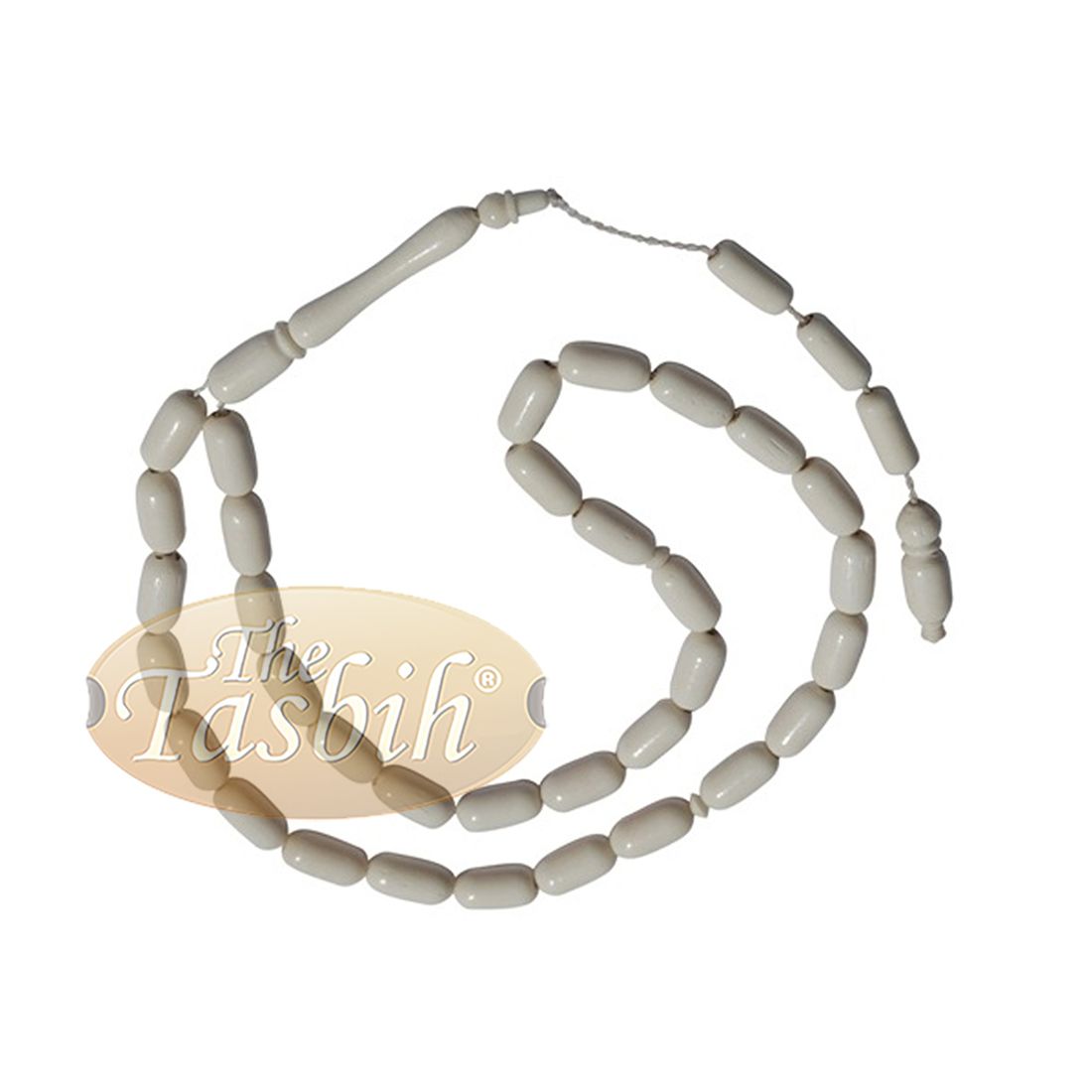 Rounded Cylinder Shape Camel Bone 33-bead Turkish Prayer Beads