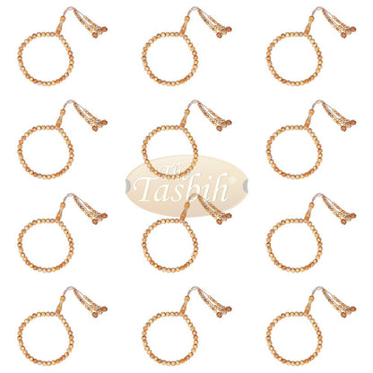 Lot of 12 Naturally Scented 33-Bead Pine Wood Prayer Beads 8 mm Tasbihs