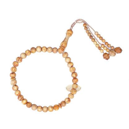 Scented 33-Bead Pine Pitch Wood Muslim Prayer Beads Rosary 8 mm Wood Misbaha