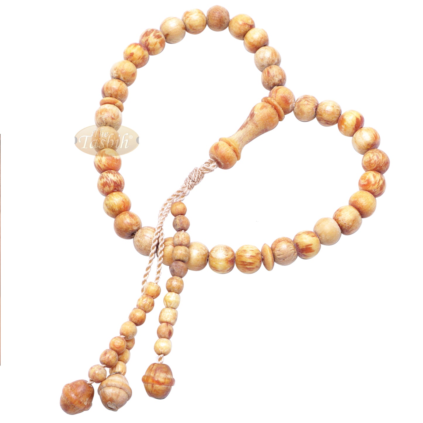 Tasbih Doa Muslim Kayu Pinus 33 Butir Beraroma 8 mm Misbaha Kayu