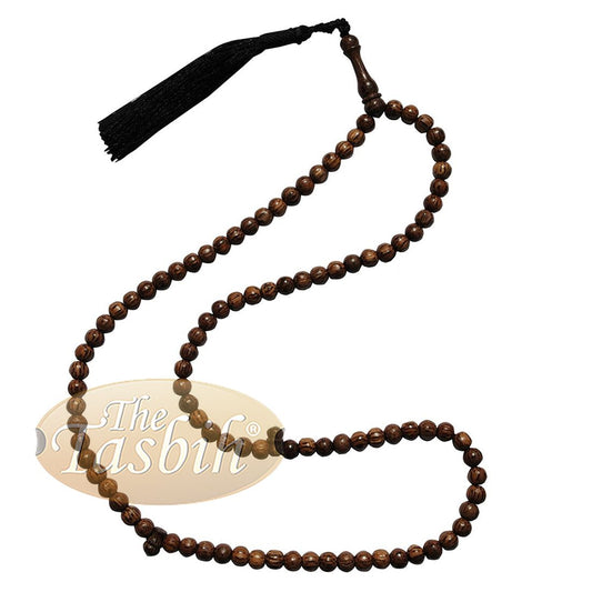 Beautiful 8mm Exotic Sugar Palm Wood Tasbih Prayer Beads with Black Tassel