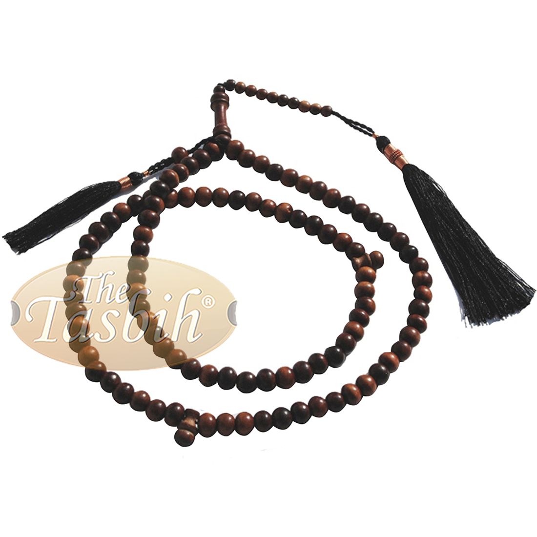Stigi Ironwood 8mm Prayer Beads 99-bead and Copper decorated Tassel