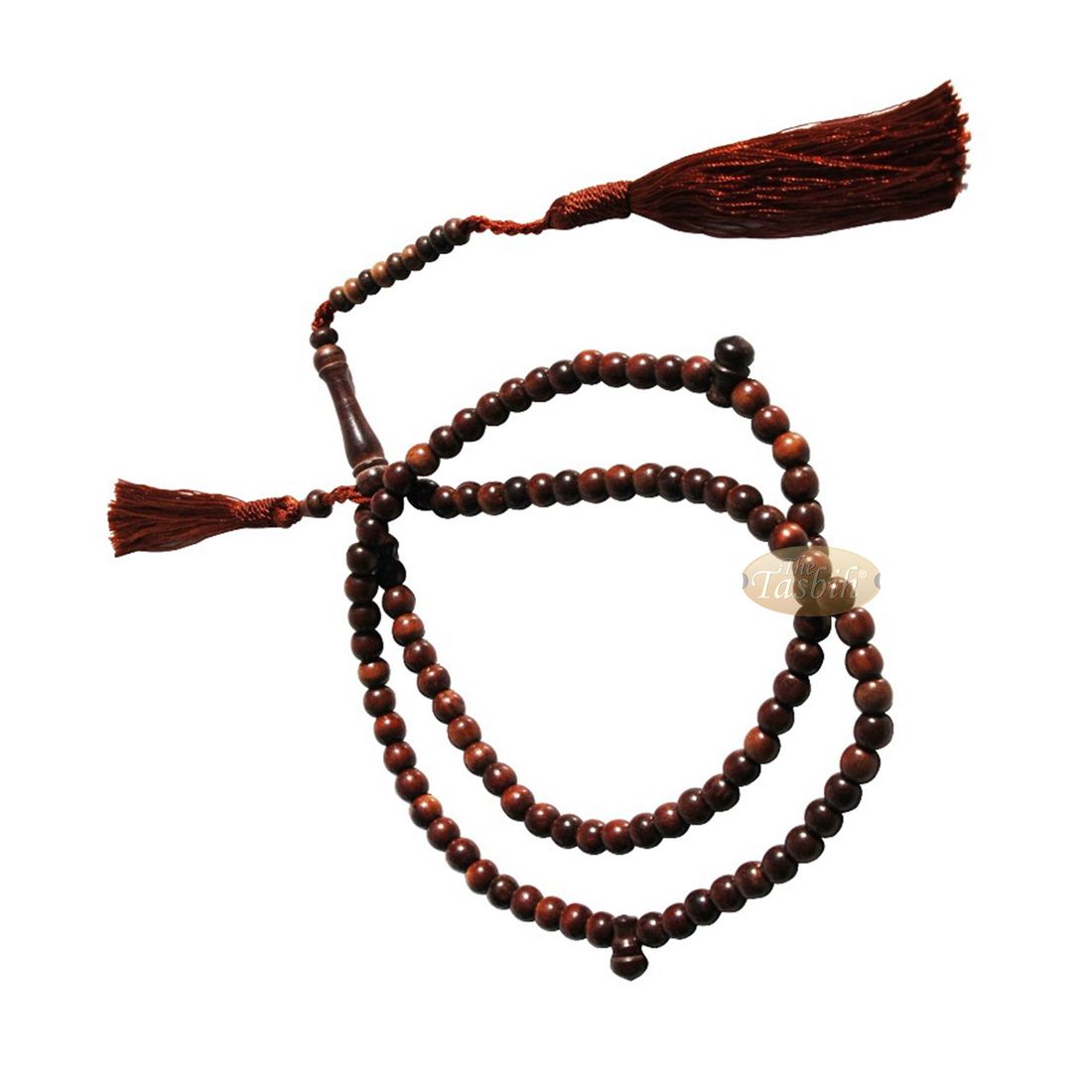 Small Exotic Ironwood 6mm Prayer Beads Tasbih Matching Tassels 99ct