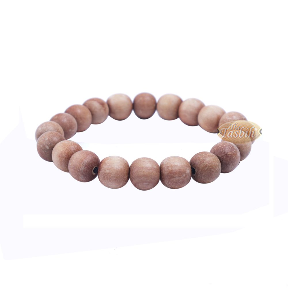 Sandalwood Prayer Beads 11 mm Bracelet 21-Beads Red Elastic String