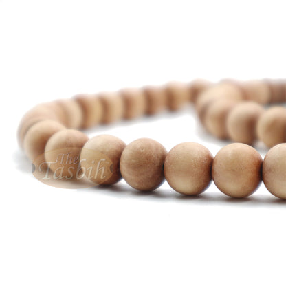 Tasbih Cendana 10 mm Rosario 33 Butir dengan Rumbai Berhias Tembaga Hitam