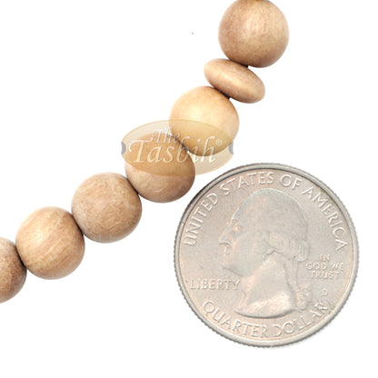 Tasbih Cendana Kecil 8 mm 33 Butir dengan Rumbai Berhias Tembaga Hitam