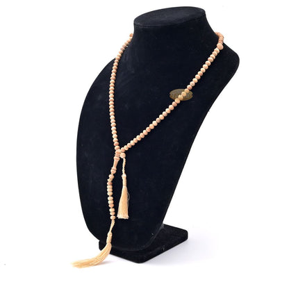 Sandalwood Prayer Beads – 6 mm- Contoured Beads Sandalwood Tasbih Prayer Beads with Brown Tassels