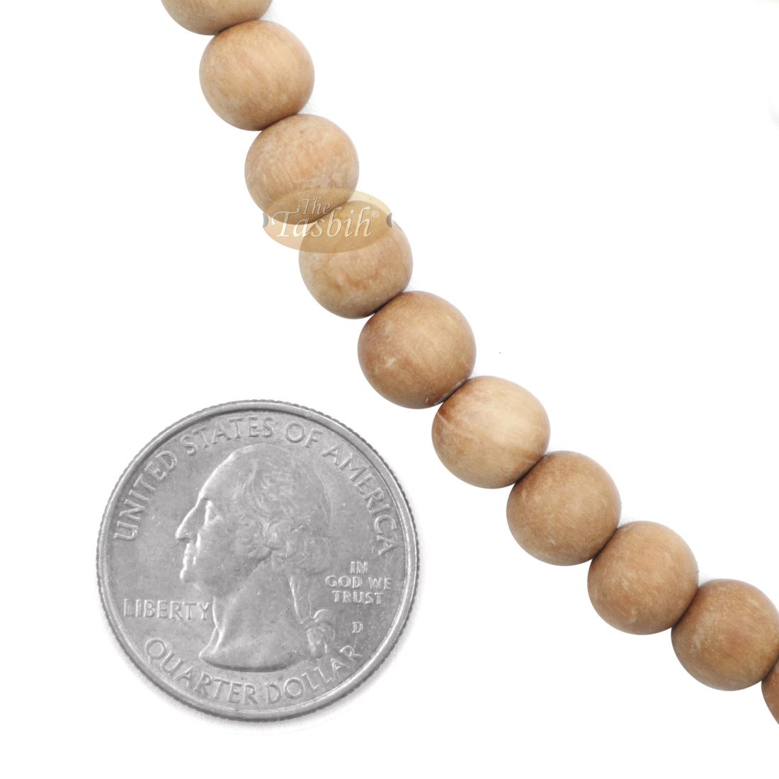 Sandalwood Prayer beads 99ct 8mm-bead Scented Tasbih with Black Tassels