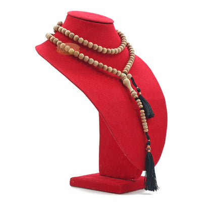 Sandalwood Dhikr Prayer Beads 8 mm-Bead Sandalwood Tasbih Prayer Beads Misbaha Subha with Black Tassels