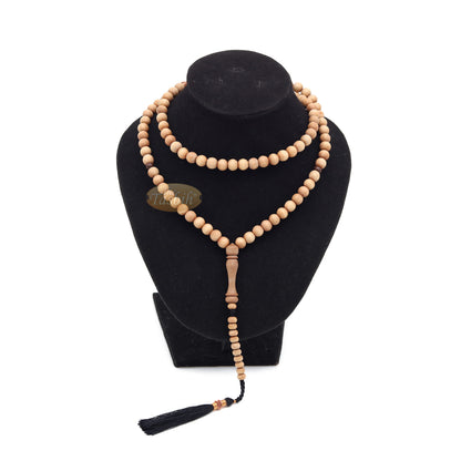 Sandalwood Jerrahi Prayer Beads Scented Tasbih Misbaha 8 mm 11-Bead Marker Black Tassel