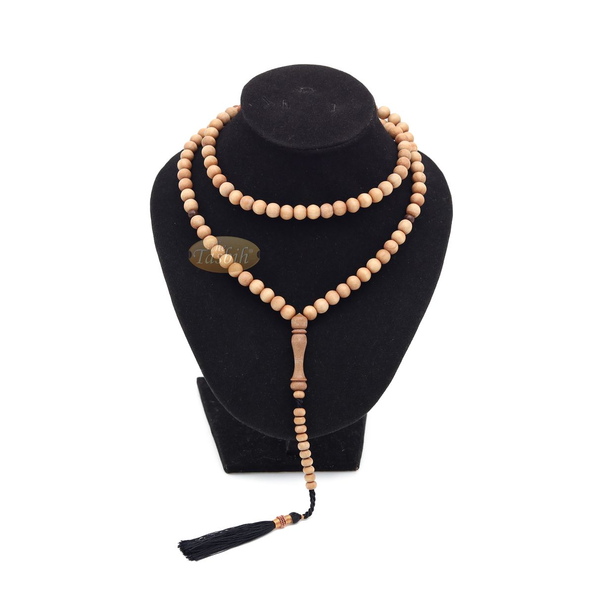 Sandalwood Jerrahi Prayer Beads Scented Tasbih Misbaha 8 mm 11-Bead Marker Black Tassel