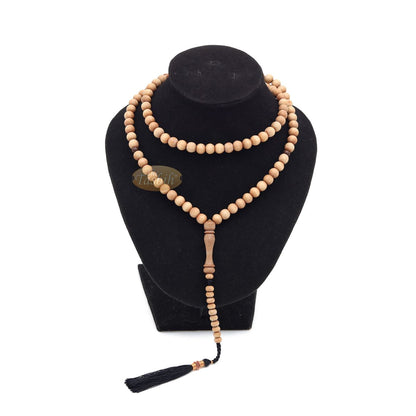 Sandalwood Jerrahi Prayer Beads Scented Tasbih Misbaha 8 mm 11-Bead Marker Black Tassel