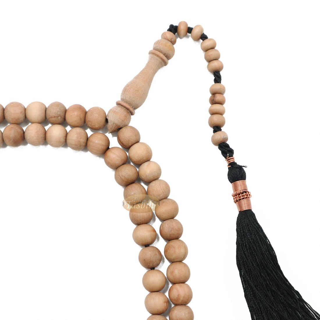 Sandalwood Jerrahi Dhikr Beads Scented Sufi Tasbih 9-mm 11-bead Markers & Black Tassel