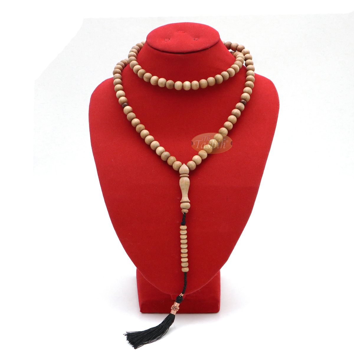 Sandalwood Jerrahi Dhikr Beads Scented Sufi Tasbih 9 mm 11-Bead Markers & Black Tassel