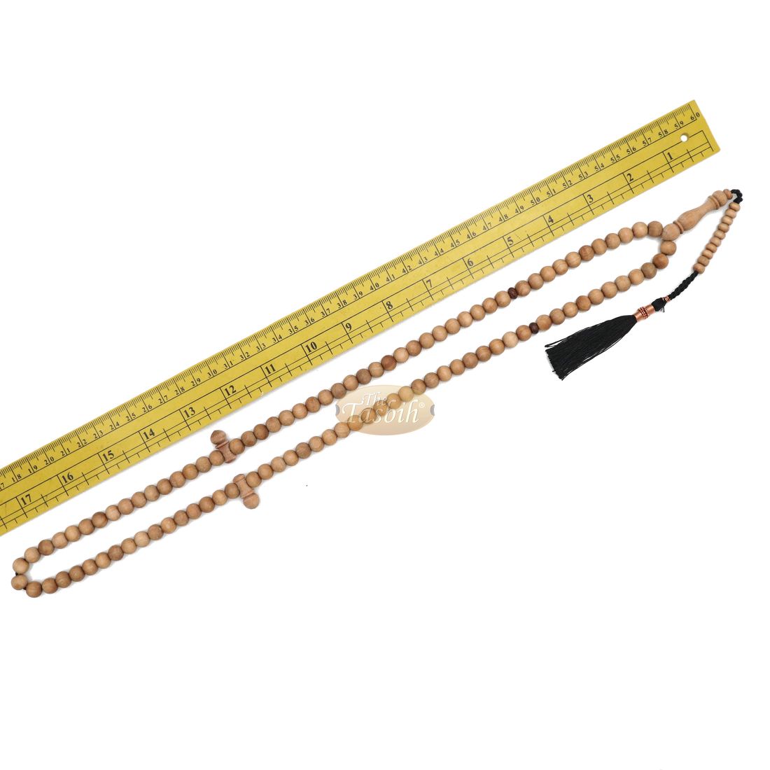 Sandalwood Jerrahi Dhikr Beads Scented Sufi Tasbih 9-mm 11-bead Markers & Black Tassel