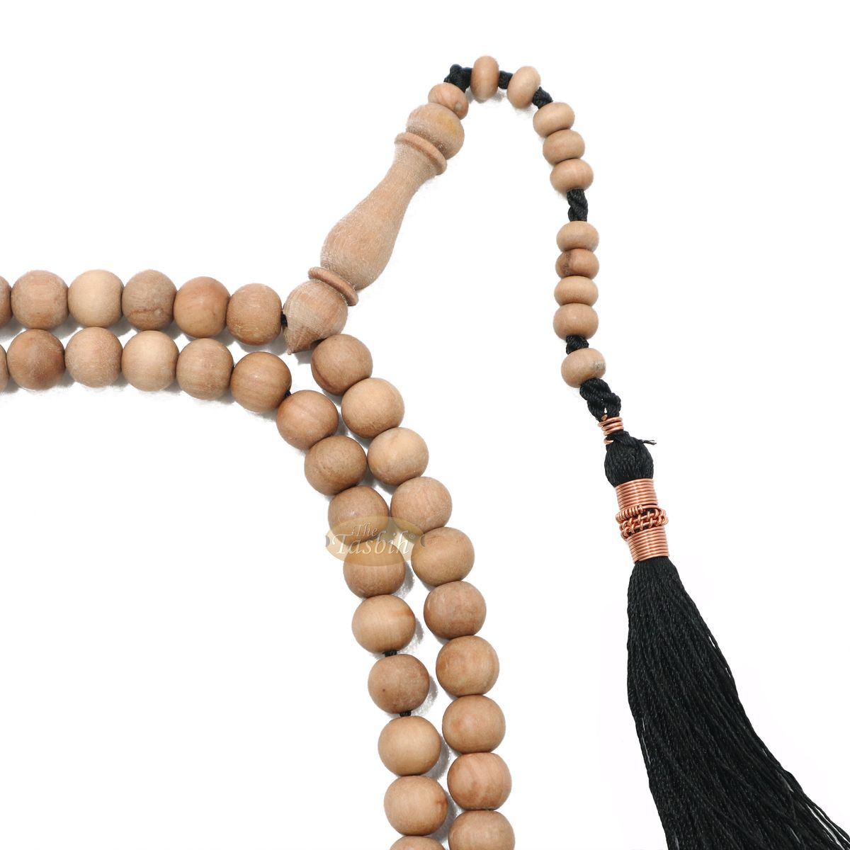 Sandalwood Jerrahi Dhikr Beads Scented Sufi Tasbih 9 mm 11-Bead Markers & Black Tassel