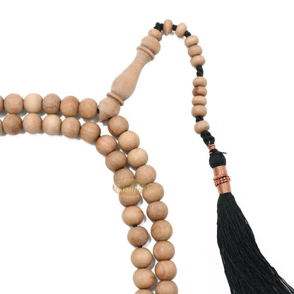 Sandalwood Jerrahi Dhikr Beads Scented Sufi Tasbih 9 mm 11-Bead Markers & Black Tassel