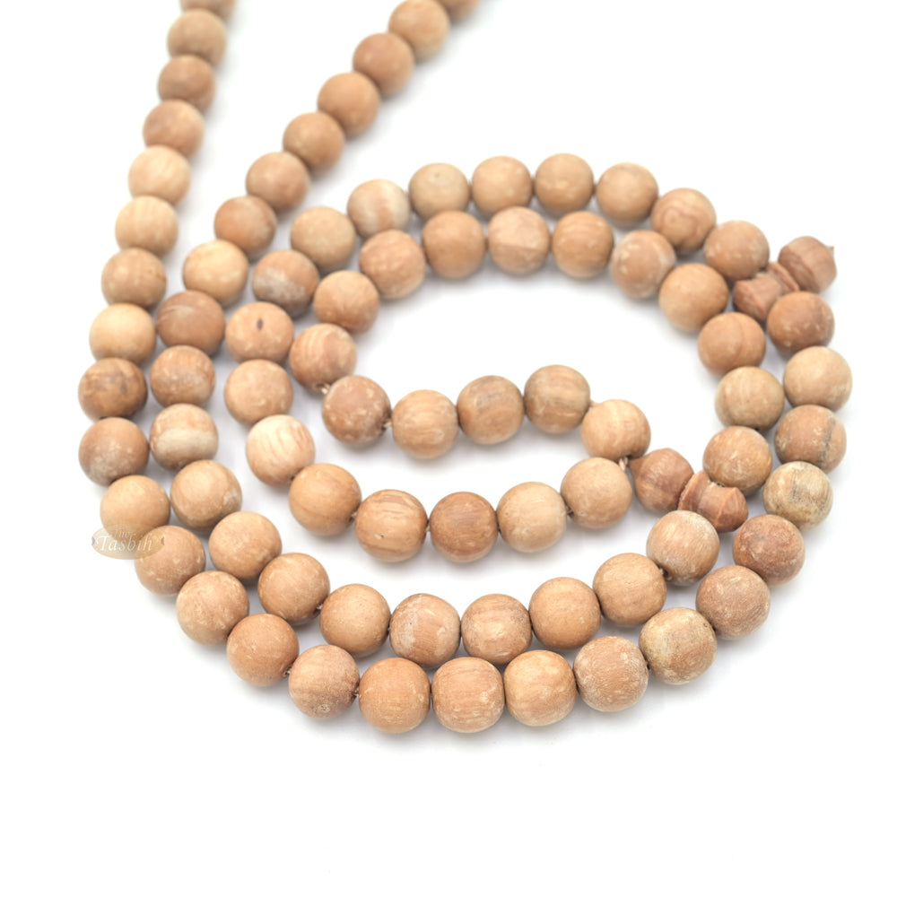 Scented Sandalwood Brown Tasbih 10mm Handmade Prayer Beads Subha with Brown Tassels
