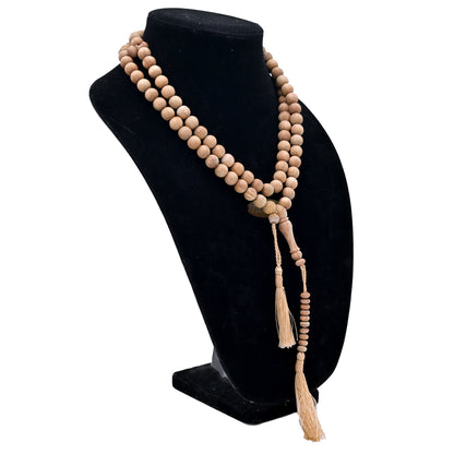 Scented Sandalwood Brown Tasbih 10mm Handmade Prayer Beads Subha with Brown Tassels
