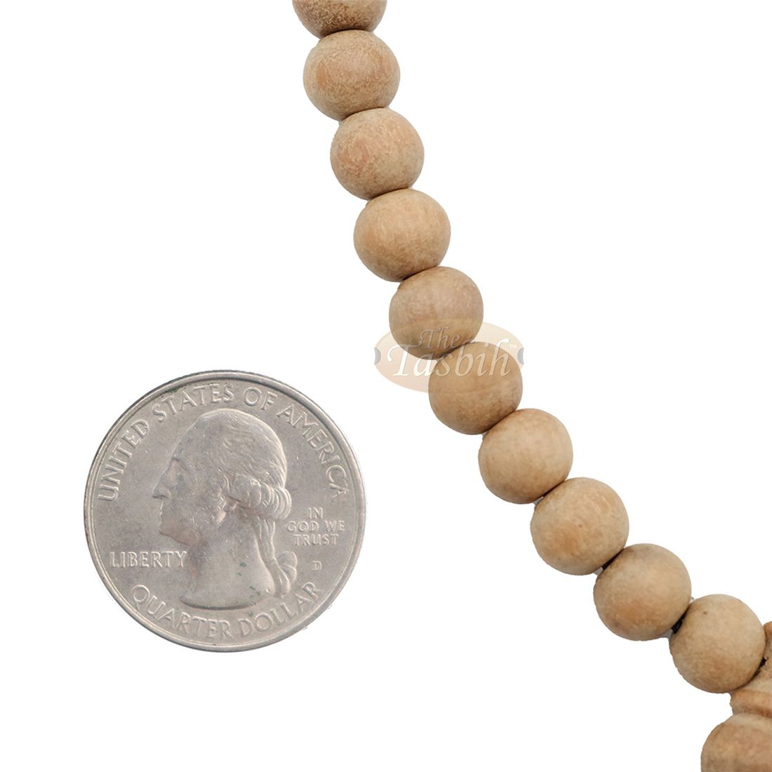 Scented Sandalwood Light Brown Tasbih 7mm HandMade Misbaha Prayer Beads Subha with Copper Decorated Tassels