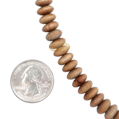 Sandalwood Muslim Prayer Beads – Natural Scented 10×5 mm Saucer Shape 99-Bead Wood Dhikr Tasbih Sibha Misbaha Light Brown Tassels Gift Boxed