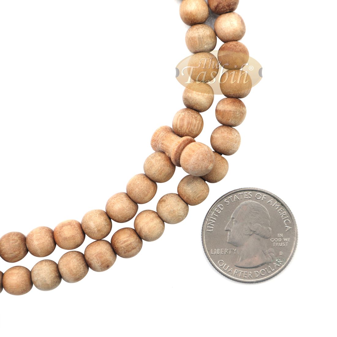 Sandalwood Islamic Prayer Beads 7mm 100-bead Scented Wood Black Tassels in Box