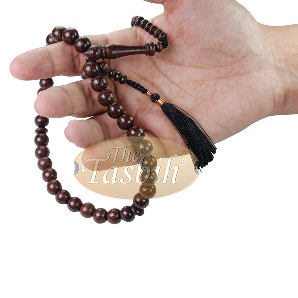 Tasbih Prayer Beads Made From Tamarind Wood With Black Decorated Tassels