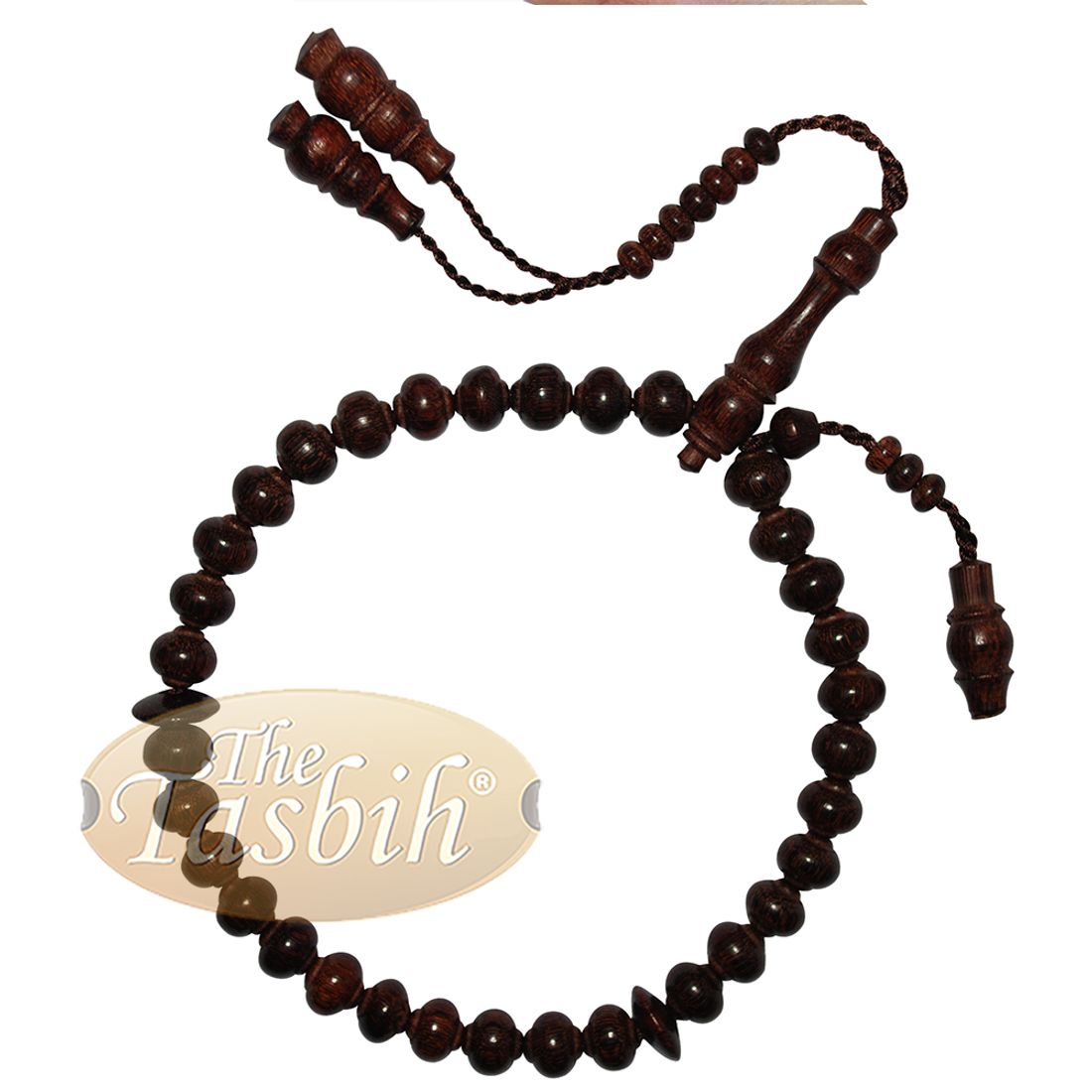 Tamarind Fruit Tree Wood Contoured-bead 10x9mm 33ct Islamic Rosary Tasbih Prayer Beads
