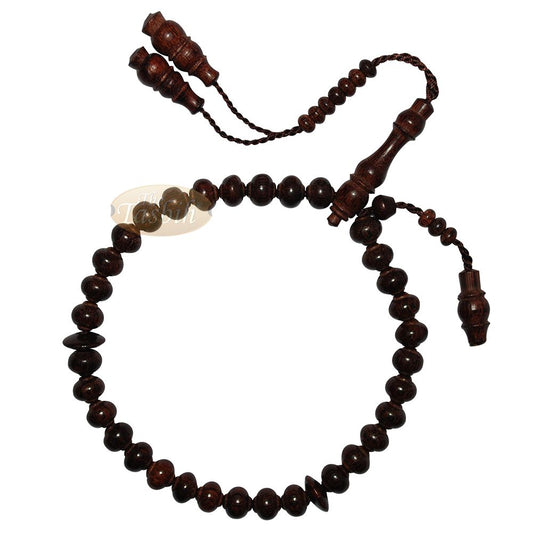 Tamarind Fruit Tree Wood Contoured-Bead 10×9 mm 33Ct Islamic Rosary Tasbih Prayer Beads
