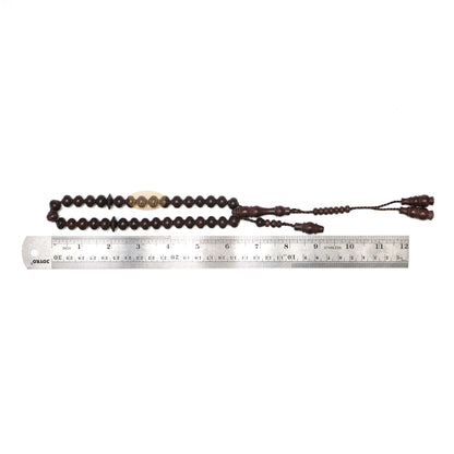 Pohon Buah Asam Jawa Kayu Berkontur-Manik 10x9 mm 33Ct Tasbih Rosario Islam