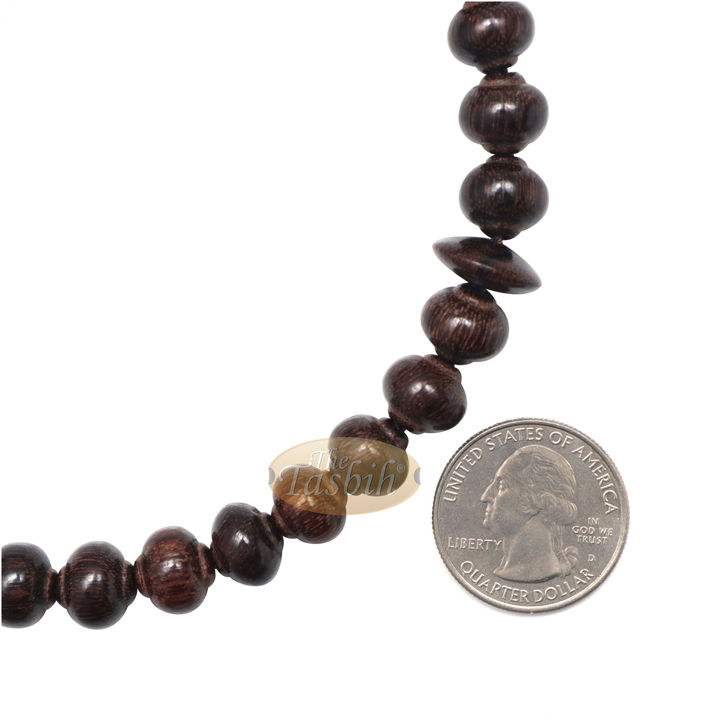 Pohon Buah Asam Jawa Kayu Berkontur-Manik 10x9 mm 33Ct Tasbih Rosario Islam