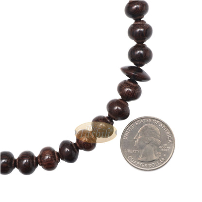 Pohon Buah Asam Jawa Kayu Berkontur-Manik 10x9 mm 33Ct Tasbih Rosario Islam